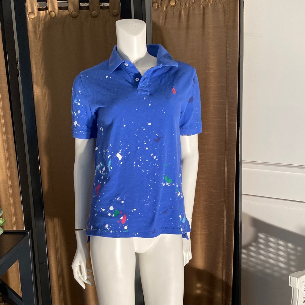 Polo by Ralph Lauren Blue Splatter Women's Top
